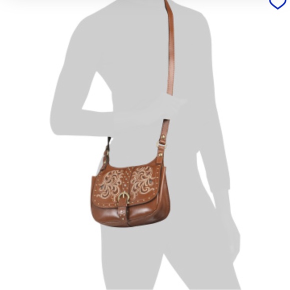 Patricia Nash Luxe Saddle Embroidered Crossbody Bag - Picture 5 of 6